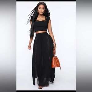 Gypsy Vibes crop top and flowy skirt set nwt